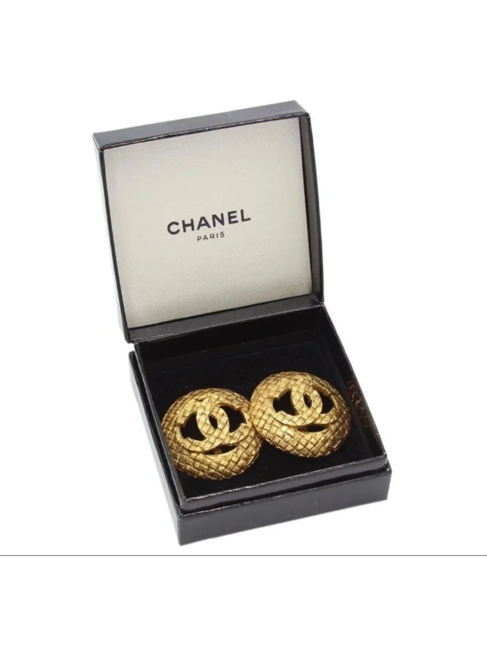 Chanel CC Logo Round Earrings